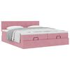 vidaXL Ottoman bed met matrassen 160x200cm fluweel roze