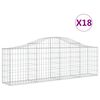 vidaXL Schanskorven 18 st gewelfd 200x30x60/80 cm gegalvaniseerd ijzer