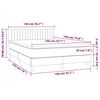 vidaXL Boxspring met matras en LED fluweel roze 140x190 cm