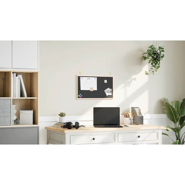 vidaXL Krijtbord met massief grenenhouten frame zwart 60x40 cm