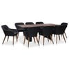 vidaXL 9-delige Tuinset met kussens poly rattan zwart