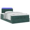 vidaXL Bed poef met matras en LED's 120x190 cm fluweel donkergroen