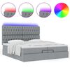 vidaXL Ottoman bed met matrassen en LED's 200x200cm stof lichtgrijs