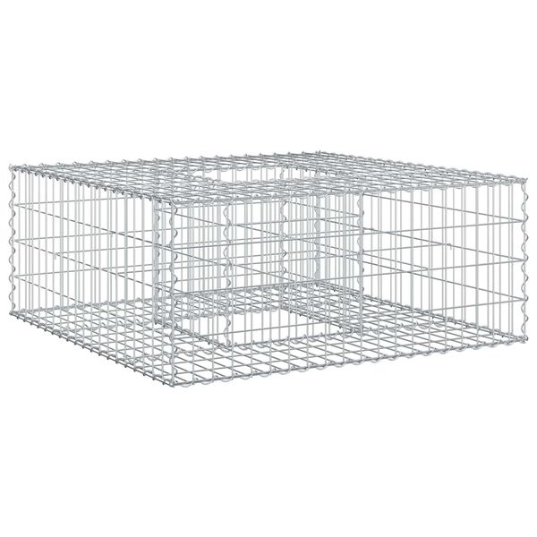 vidaXL Gabion Verhoogd Bed Zilver 100 x 100 x 40 cm