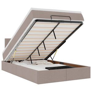 vidaXL Ottoman bed met matras 120x190 cm stof taupe