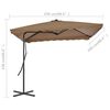 vidaXL Parasol met stalen paal 250x250 cm taupe