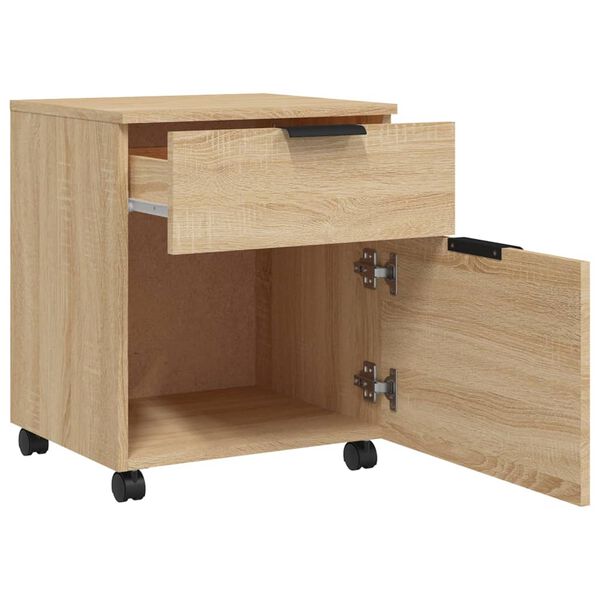 vidaXL Dossierkast verrijdbaar 45x38x54 cm bewerkt hout sonoma eiken