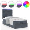 vidaXL Ottoman bed met matrassen en LED's 90x200cm fluweel donkergrijs