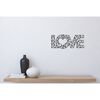 Homemania Wanddecoratie Words Love 50x25 cm staal zwart