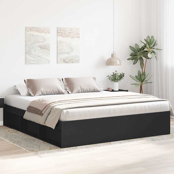 vidaXL Bedframe zwart 200x200 cm