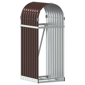 vidaXL Haardhoutopslag 40x45x100 cm gegalvaniseerd staal bruin