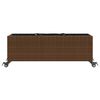 vidaXL Plantenbak met wielen 3 potten 107x32x38 cm poly rattan bruin