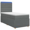vidaXL LED Boxspring Bed met Matras Donkergrijs 100 x 200 cm Stof