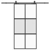 vidaXL Schuifdeur met beslagset 102,5x205 cm gehard glas zwart