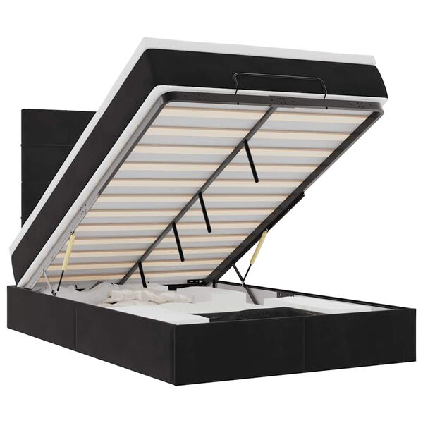 vidaXL Ottoman bed met matrassen 120x190cm fluweel zwart