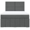 vidaXL Boxspring met matras stof donkergrijs 140x200 cm