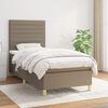 vidaXL Boxspring met matras stof taupe 80x200 cm