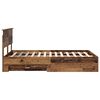 vidaXL Bedframe met hoofdeinde Oudhout 120 x 190 cm Bewerkt hout