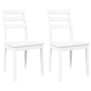 vidaXL Eetkamerstoelen 2 st massief hout rubber wit