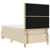 vidaXL Boxspring bed met matras met hoofdeinde Cr&egrave;me 90 x 190 cm Stof