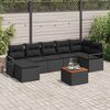 vidaXL Tuin Sofa Set met kussen 8 pcs Zwart Poly riet