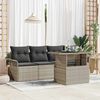 vidaXL Tuin Sofa Set met kussen 5 pcs Lichtgrijs poly rattan