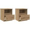 vidaXL Nachtkastjes 2 st 40x40x50 cm bewerkt hout artisanaal eiken