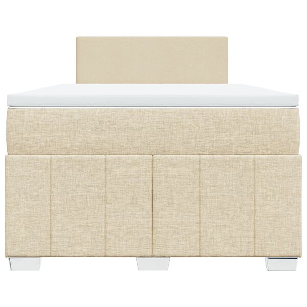 vidaXL Boxspring met matras stof cr&egrave;mekleurig 120x190 cm