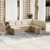 vidaXL 7-delige Loungeset met kussens poly rattan beige