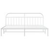 vidaXL Bedframe met hoofdbord metaal wit 200x200 cm