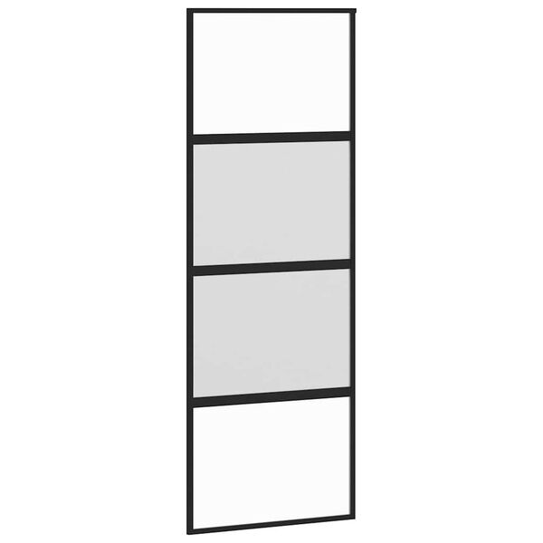 vidaXL Schuifdeur met beslag 76x205 cm gehard glas en aluminium