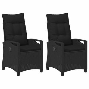vidaXL Tuinstoel 2 st Zwart Staal en Polyester