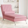 vidaXL Massage chaise longue met bolster fluweel roze