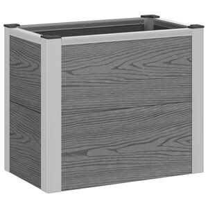 vidaXL Verhoogde plantenbak Grijs 50 x 30 x 22 cm WPC en Aluminium