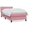 vidaXL Boxspring met matras fluweel roze 100x220 cm