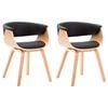 vidaXL Eetkamerstoelen 2 st gebogen hout en kunstleer