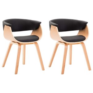 vidaXL Eetkamerstoelen 2 st gebogen hout en kunstleer