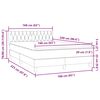 vidaXL Boxspring met matras en LED fluweel lichtgrijs 160x220 cm