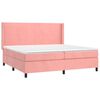 vidaXL Boxspring met matras fluweel roze 200x200 cm