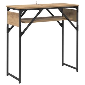 vidaXL Consoletafel Artisan Eiken Bewerkt hout 75x30x75cm