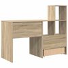 vidaXL Bureau met lade Sonoma Eiken 131,5 x 50 x 106,5 cm Bewerkt hout