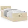 vidaXL Ottoman bed met matras 90x190cm stof cr&egrave;mekleurig