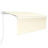 vidaXL Luifel automatisch met gordijn, LED en windsensor 3x2,5 m cr&egrave;me