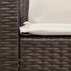 vidaXL Tuinbank 5-zits met kussens poly rattan bruin