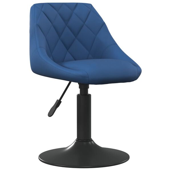 vidaXL Eetkamerstoelen draaibaar 4 st fluweel blauw