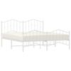 vidaXL Bedframe met hoofd- en voeteneinde&nbsp;metaal wit 160x200 cm