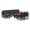 vidaXL Tuinbankenset 10 st Zwart en Donkergrijs poly rattan