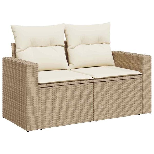 vidaXL Tuinbankenset 12 pcs Beige poly rattan