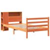 vidaXL Bed met boekenkast zonder matras hout wasbruin 100x200 cm