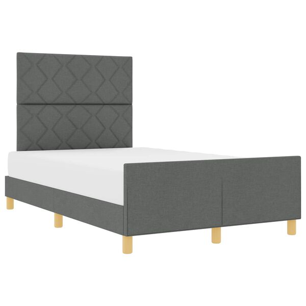 vidaXL Bedframe met hoofdeinde Donkergrijs 120 x 190 cm Stof